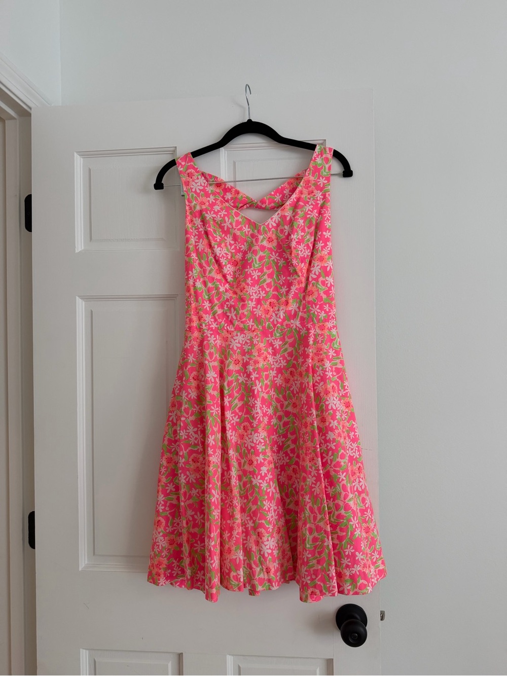 Lilly Pulitzer Hot Pink Floral Midi Dress with Lime Accents